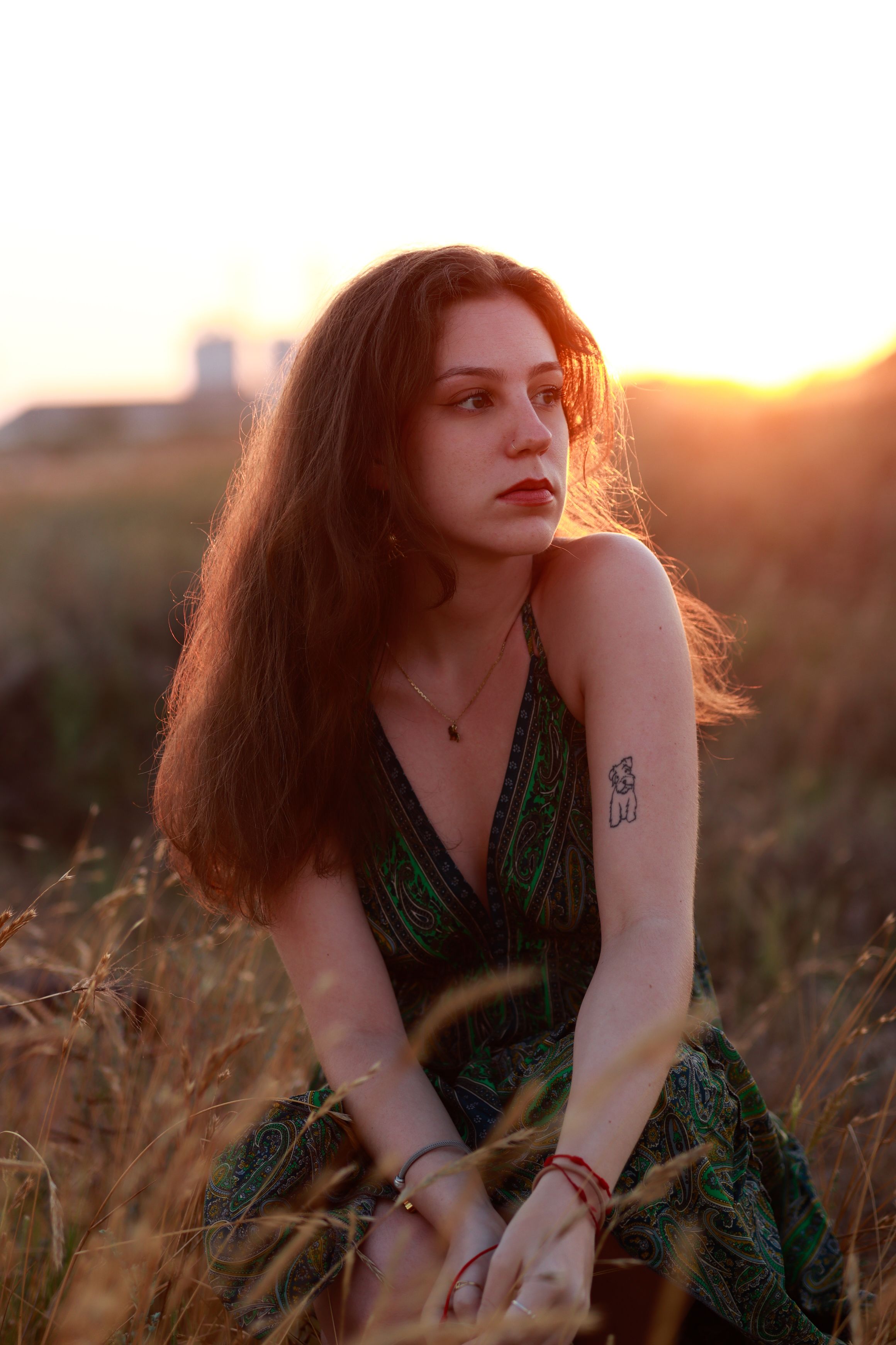 Chica joven al atardecer